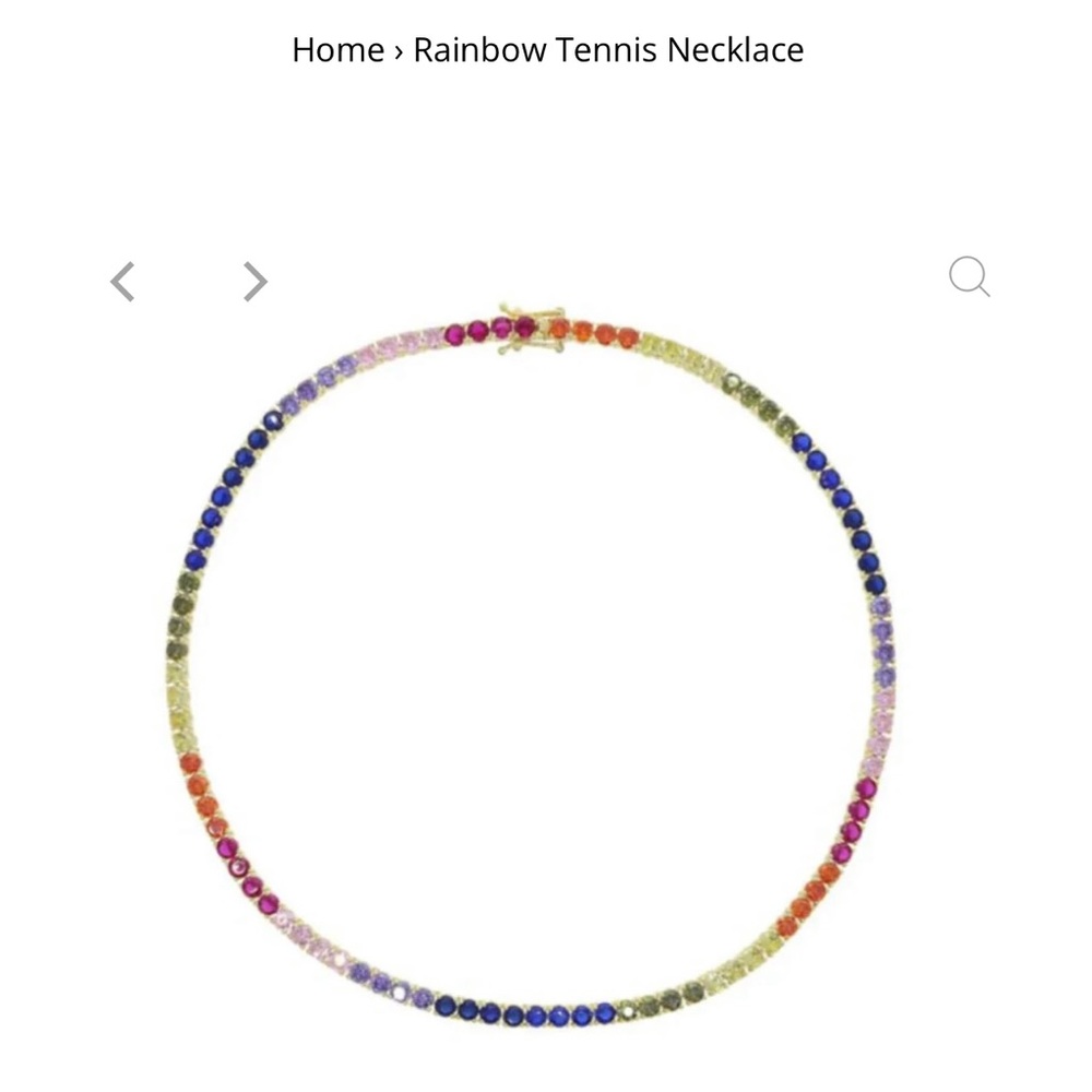 NWOT Vibrant Rainbow Tennis Necklace